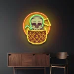 Beer Bar Neon Sign Pineapple Skull 1