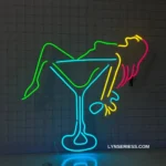 Beer Bar Neon Sign Sexy Girl Drink Cocktail 1