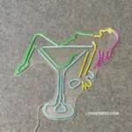 Beer Bar Neon Sign Sexy Girl Drink Cocktail 1