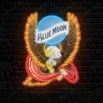 Blue Moon Neon Sign Bespoke Logo Custom American Eagle 1