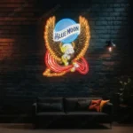 Blue Moon Neon Sign Bespoke Logo Custom American Eagle 1