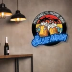 Blue Moon Neon Sign Custom Clink Beer Mugs 1