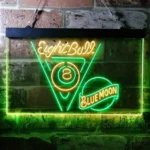 Blue Moon Neon Sign Eight Ball Pool Snooker Room 1