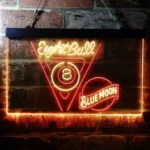 Blue Moon Neon Sign Eight Ball Pool Snooker Room 1