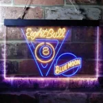 Blue Moon Neon Sign Eight Ball Pool Snooker Room 1