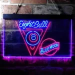 Blue Moon Neon Sign Eight Ball Pool Snooker Room 1