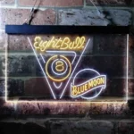 Blue Moon Neon Sign Eight Ball Pool Snooker Room 1