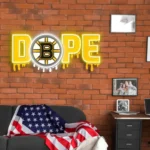 Boston Bruins Neon Sign Dripping Dope 1