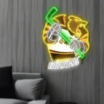 Boston Bruins Neon Sign Mascot Acrylic 1