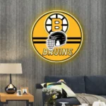Boston Bruins Neon Sign Nhl Helmet Acrylic 1