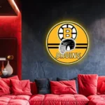 Boston Bruins Neon Sign Nhl Helmet Acrylic 1
