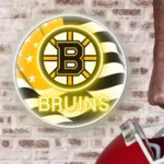 Boston Bruins Neon Sign Us Flag Acrylic 1