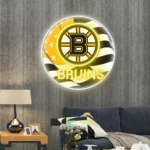 Boston Bruins Neon Sign Us Flag Acrylic 1