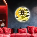 Boston Bruins Neon Sign Us Flag Acrylic 1