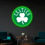 Boston Celtics Neon Sign Celtics Leaf Art 1
