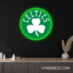 Boston Celtics Neon Sign Celtics Leaf Art 1