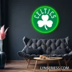 Boston Celtics Neon Sign Celtics Leaf Art 1