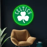 Boston Celtics Neon Sign Celtics Leaf Art 1