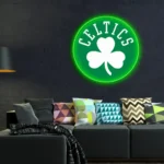 Boston Celtics Neon Sign Celtics Leaf Art 1