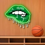 Boston Celtics Neon Sign Dripping Lips 1