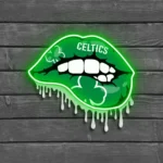 Boston Celtics Neon Sign Dripping Lips 1