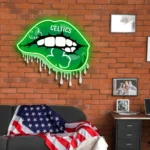 Boston Celtics Neon Sign Dripping Lips 1