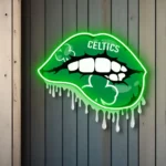 Boston Celtics Neon Sign Dripping Lips 1