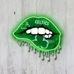 Boston Celtics Neon Sign Dripping Lips 1