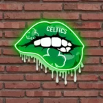 Boston Celtics Neon Sign Dripping Lips 1