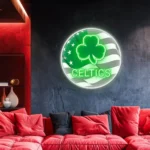 Boston Celtics Neon Sign Us Pennant Acrylic 1