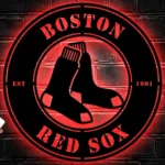 Boston Red Sox Metal Sign Socks 1