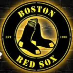 Boston Red Sox Metal Sign Socks 1