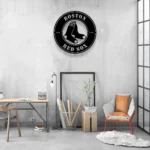 Boston Red Sox Metal Sign Socks 1