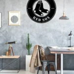 Boston Red Sox Metal Sign Socks 1