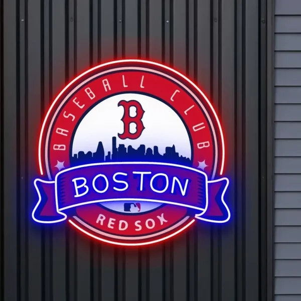 Boston Red Sox Neon Sign Boston B Badge 1
