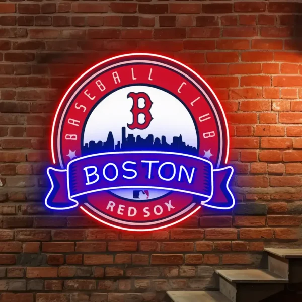 Boston Red Sox Neon Sign Boston B Badge 2