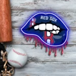 Boston Red Sox Neon Sign Dripping Lips 1
