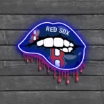 Boston Red Sox Neon Sign Dripping Lips 1