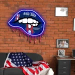 Boston Red Sox Neon Sign Dripping Lips 1