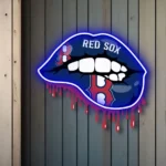 Boston Red Sox Neon Sign Dripping Lips 1