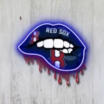 Boston Red Sox Neon Sign Dripping Lips 1