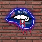 Boston Red Sox Neon Sign Dripping Lips 1