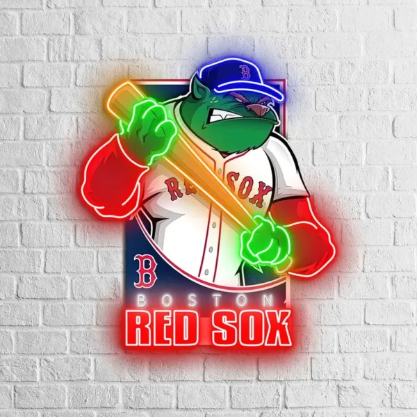 Boston Red Sox Neon Sign Mascot Acrylic 2