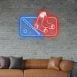 Boston Red Sox Neon Sign Mlb Logo 1