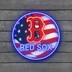 Boston Red Sox Neon Sign Us Flag Acrylic 1
