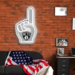 Brooklyn Nets Neon Sign Nba Foam Finger 1
