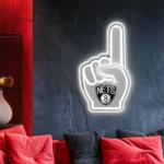 Brooklyn Nets Neon Sign Nba Foam Finger 1