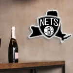 Brooklyn Nets Neon Sign New York State Map 1