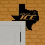 Bud Ice Metal Sign Texas State Map 1