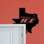 Bud Ice Metal Sign Texas State Map 1